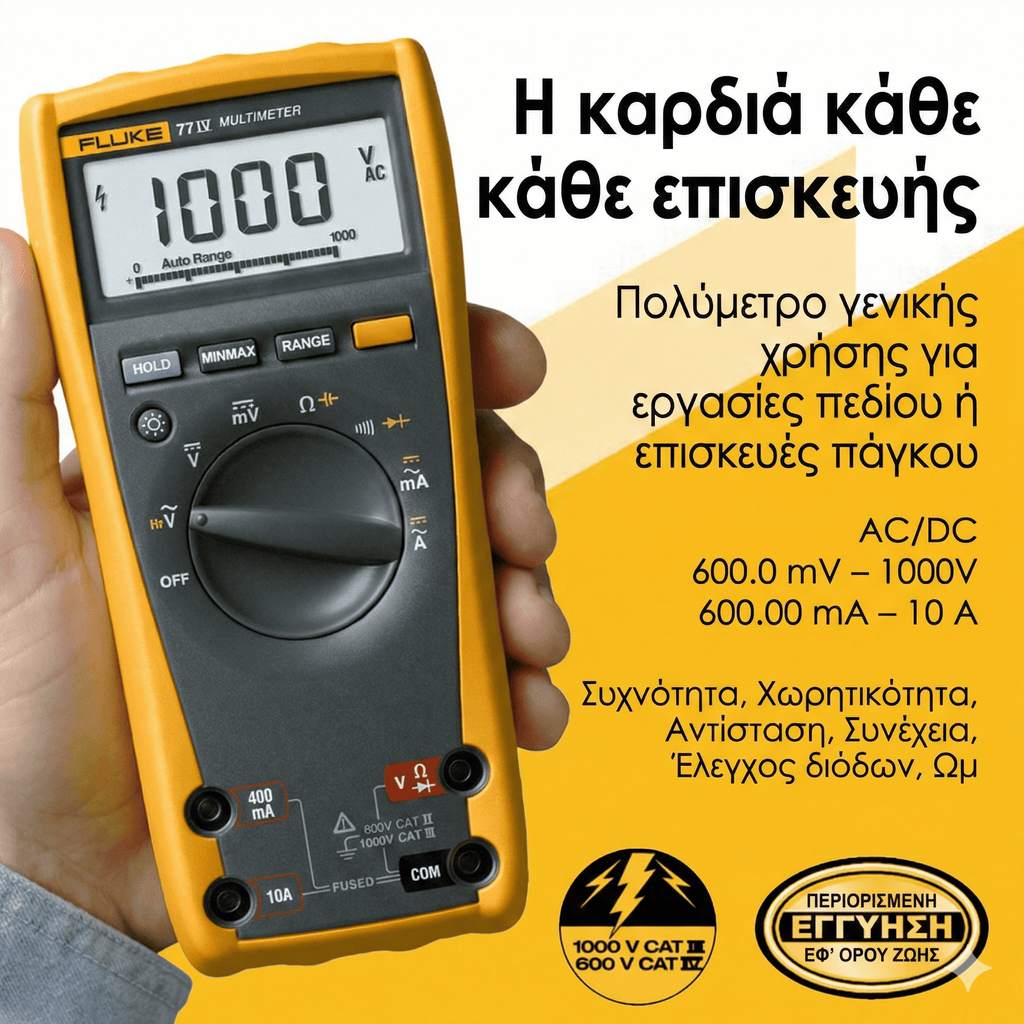 Fluke FLUKE-77-4/Eur, βιομηχανικό πολύμετρο, 1000 V Cat II, Ευρώπη